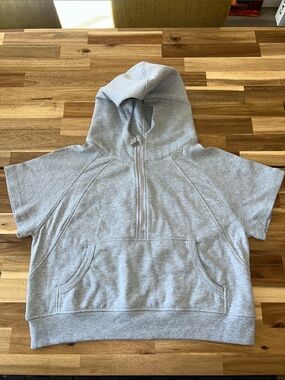 Anna & Ava Gray Short-Sleeve Half-Zip Hoodie